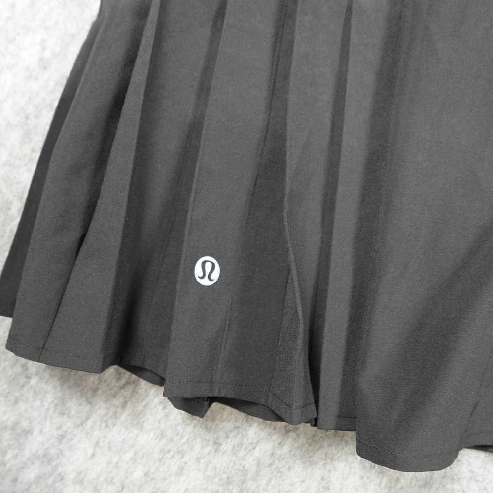 Lululemon Skirt Women 12 Black Side Pleat High Rise Tennis Skort Pickelball Gym - Picture 11 of 12